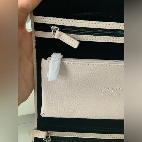 PANDORA Unforgettable Moments Pink Travel Jewelry Case Organizer Clutch Leather - Picture 5 of 16